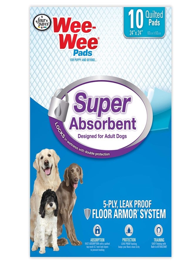 Four Paws Wee-Wee Super Absorbent Dog Housebreaking Pads, 10 Ct - Image 1